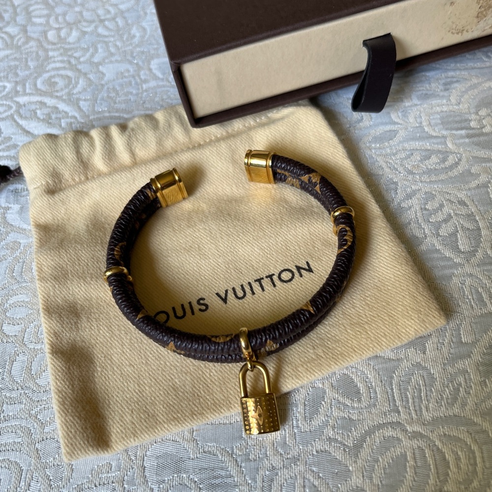 Louis Vuitton Monogram Bracelet in Brown and Gold